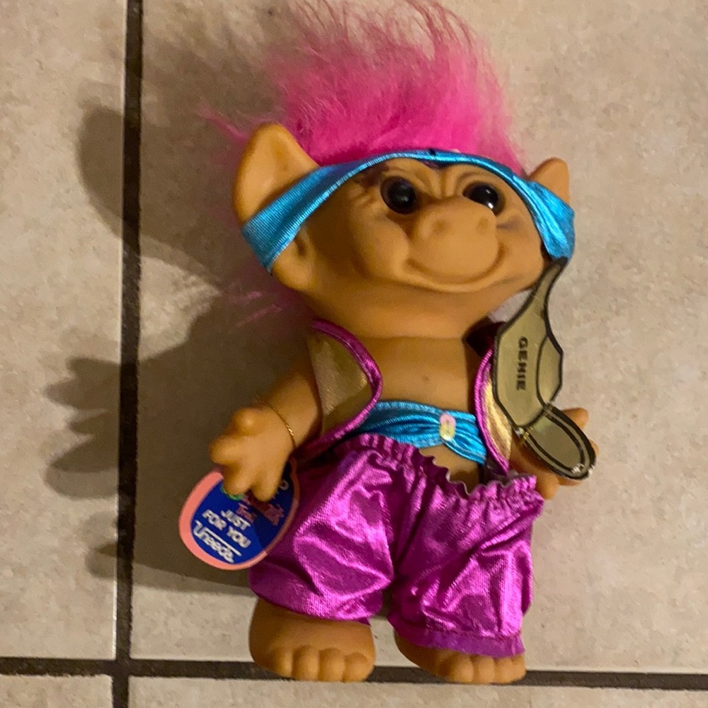 Genie troll doll made by Wishnik. 8 inches tall.